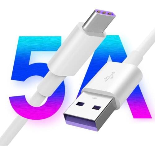 1/1.5/2m 5A USB Type-C Super Fast Charging Cable Data Transfer Cord For Huawei Xiaomi Mobile Phone