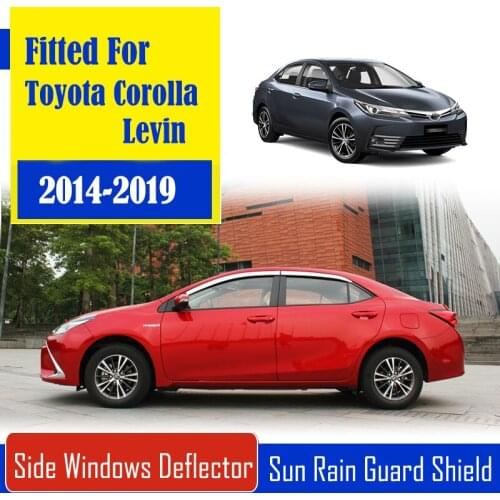 1 Set Chrome Side Vent Sun Shade Window Visors Rain Guard Deflectors For Toyota Corolla Levin 2014-2018