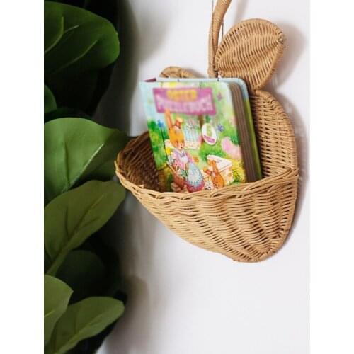 1pcs Handmade Woven Wall-mounted Storage Basket Creative Storage Organizer Eco-friendly Hanging Home Decoration Small Basket
