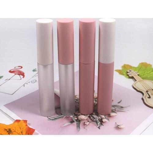 10pcs 10ml Pink White Plastic Matte Lipgloss Tube Cosmetic Lip Gloss Packaging Container with Stopper