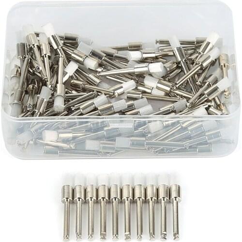 100pcs Dental White Nylon Polishing Polisher Prophy Brush Flat Type Lab Product High Quality
