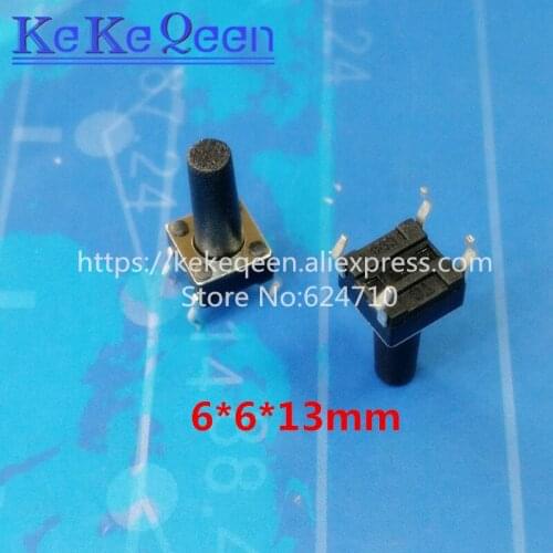 100PCS 6x6x13mm DIP-4 Push Button Switches Tactile Switches Push Button Tact Switch 6MM*6MM*13MM 6*6*13mm Micro Switch