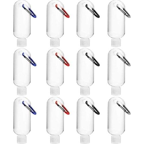 12PCS 50Ml Refillable Travel Bottles Leakproof Empty Travel Containers with Portable Hook for Liquids, Cream