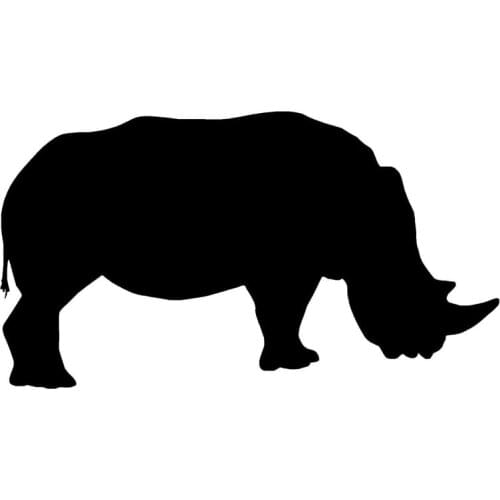 17.1*9.6CM Rhino Rhinoceros Cute Large Animal Car Styling Vinyl Car Sticker And Decal Black/Silver S1-2669