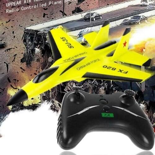 2019 New RC Plane Toy RPP Foam Electric Outdoor Airplane Toy Su-35 Fighter Glider Airplane Model for Boy FX-820 2.4G 2CH SU-35