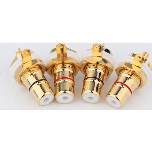 4pcs Preffair High Sale RS3011 Rhodium/Gold Plated Amplifier Speaker Binding Posts Terminal For Banana Plugs Connector
