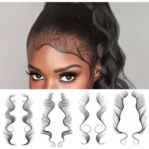 7 Styles Fashion Baby Hair Tattoo Stickers Creating The Seriously Real Baby Hairs For You Hairline Sticker