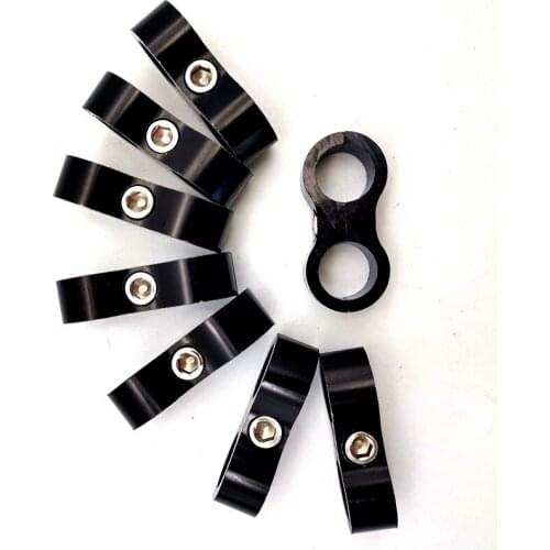 8pcs AN8 16MM Braided Hose Separator Clamp Fitting Adapter Bracket Black