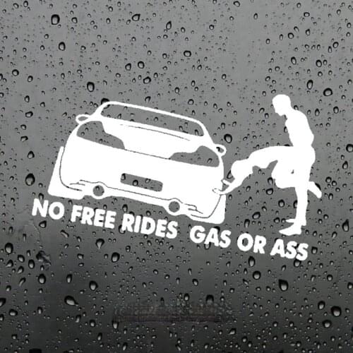 Car Stickers Decor Motorcycle Decals No Free Rides Gas or Ass Funny Decorative Accessories Creative Waterproof Suitable for Car