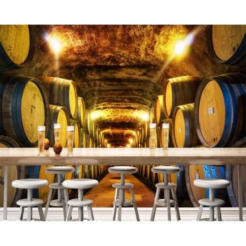 Beibehang Custom wallpaper 3d mural European retro vintage wine cellar bar decoration wall papers home decor 3d papel de parede