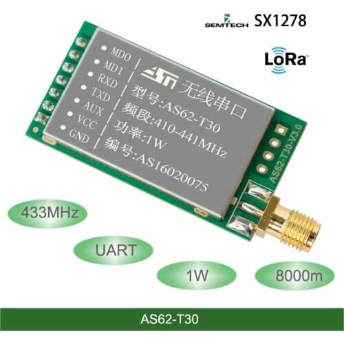 433Mhz SX1278/SX1276 LORA Wireless Modules FEC 1W 8000-meter Long Distance UART Wireless Serial Port Data Transceiver Module