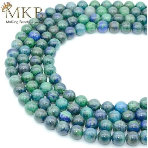 Natural Stone Beads Lapis Lazuli Malachite Round Beads For Jewelry Making 4 6 8 10mm Gem Beads Diy Bracelet Necklace Wholesale