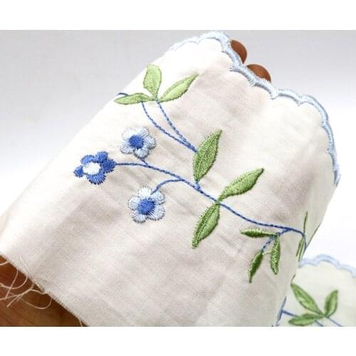 10cm*2yards white cotton embroidered flower trims for Clothes soft lace trimmings and ribbons for dress DIY craft accessories