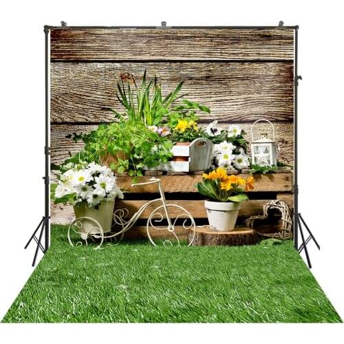 Spring Scenery Photography Backdrop Green Grass Newborn Baby Photo Booth Background Garden Courtyard Grassland Flower Portrait