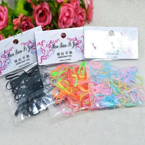 Candy Color Kids Elastic Hair Rope Ponytail Band Ties Girls Hair Accessories A Bag Packaged For Sale Girl Color Rubber Band