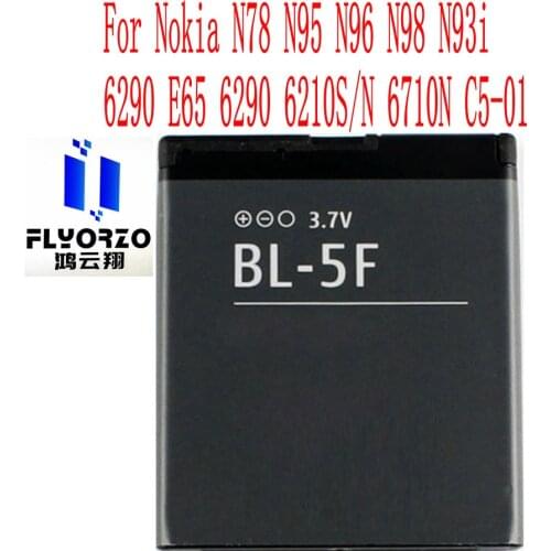Brand new High Quality 950mAh BL-5F Battery For Nokia N78 N95 N96 N98 N93i 6290 E65 6290 6210S/N 6710N C5-01 Mobile Phone