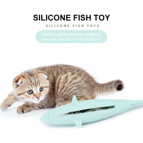 Cat Toy, Silicone Mint Fish W/ Cat Catnip, Cat Chew Toothbrush, Soft Pet Toy, Clean Teeth Clean, Cats Chew Toys, Pet Supplies