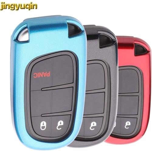 Jingyuqin ABS Paint Remote Car Key Case Cover For Dodge Journey Charger for Jeep Renegade Grand Cherokee for Chrysler 200 300