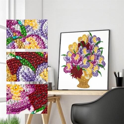 5D Special Shaped Partial Drill Diamond Painting Flower Basket Diamond Embroidery Cross Stitch Diamond Mosaic Home Decoration