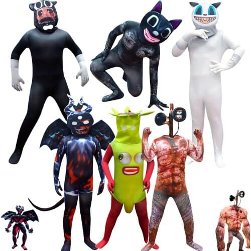 Halloween Costume Anime Black Cat Cosplay Cartoon Lion Banana Boys Girls Crazy Chasing Game Tights Kids Carnival Party Bobysuit