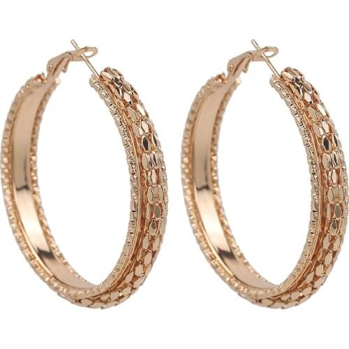 BLIJERY Gold Color Corn Pattern Thick Hoop Earring For Women Steampunk Jewelry Vintage Statement Earrings Brincos Femme