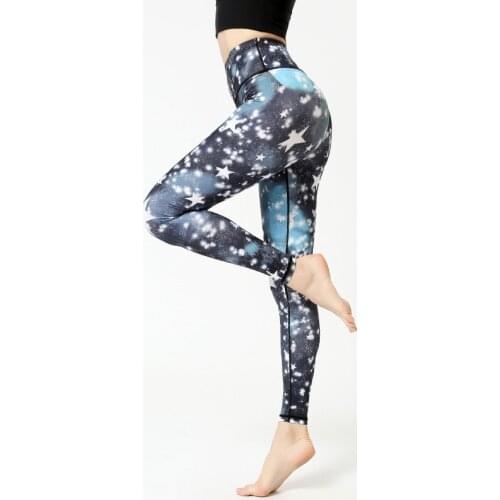 SALSPOR Print Leggings High-Waisted Hip-Lifting Pants Exercise Fitness Clothing Breathable Workout Pants Gym Clothing