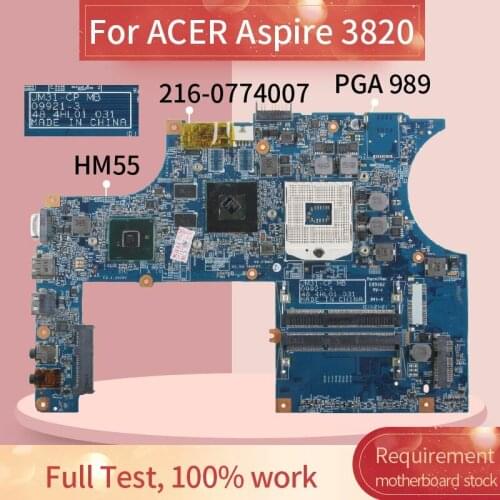 09921-3 For ACER Aspire 3820 HD 5470 Laptop motherboard 216-0774007 HM55 DDR3 Notebook Mainboard