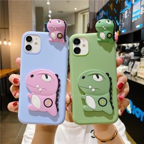 3D cute cartoon Dinosaur Doll soft case for xiaomi poco x3 nfc c3 m3 x2 mi 11 ultra note 10 lite 10s a2 a3 lite 9 9se cc9 pro