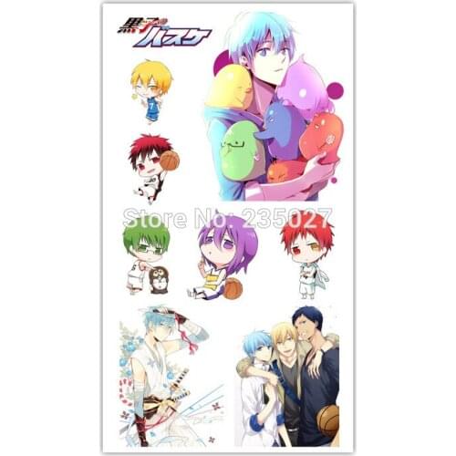30 Sheets/Lot Anime Kuroko No Basuke Tattoo Stickers Children Tattoos Paper for Kids Body Arm Sticker