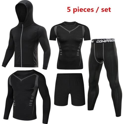 2021 Mens new style Tracksuit Gym Fitness Compression Sport Suit Clothes Running Jogging Sports Wear Exercise Workout Tights