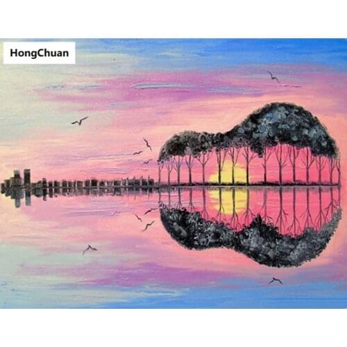 New Beautiful View Guitar 5D DIY Square/Round Diamond Painting Mosaic Cross Stitch Home Decoration Mural Christmas Gift New Year