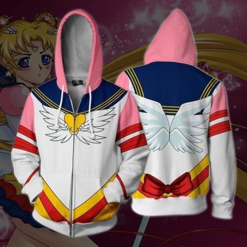 2019 New arrival Sailor moon cosplay hoodie sweatshirt Autumn winter Tsukino Usagi pullover unisex men women clothes costume