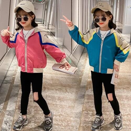 Autumn girls Baseball Jacket 2021 Korean childrens bright face jacket girls top coat Teenage Girl Clothing coat overcoat clothes
