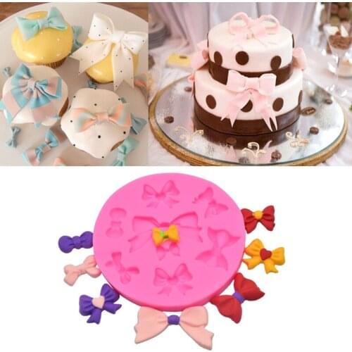 Different Size Bow-Knot Fondant Silicone Mold Chocolate Candy Molds Cookies Biscuits Mould Baking Cake Decoration Tools D142