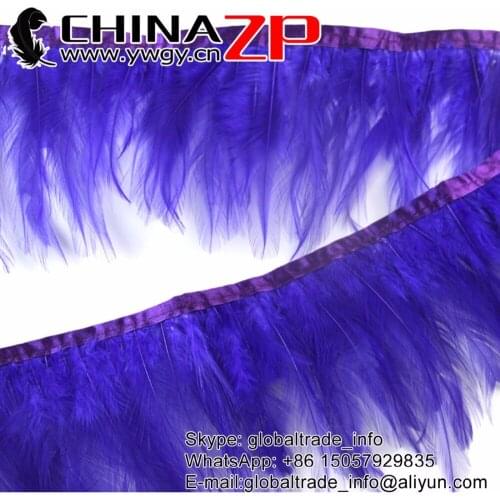 Retail and Wholesale from CHINAZP Factory 5"-6" length 2yards/lot Dyed Royal Blue Rooster Neck Hackle Feather Trim