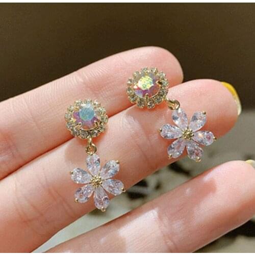Yaologe Sweet Colorful Flower Earrings Stud Plant Cute Korean Earrings 2020 Gorgeous Luxury Jewelry Elegant Ladies Accessories
