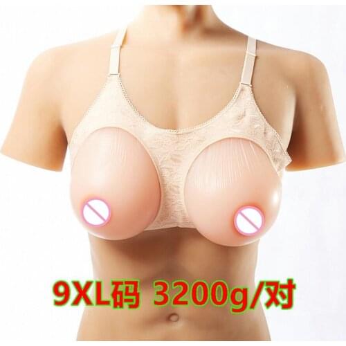 Silicone Fake False Breast crossdresser silicone breast form silicone breast chest prosthesis 3200g HH/I/J/K/L Free shipping