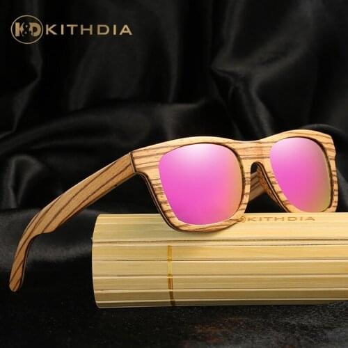 KITHDIA Brand Naturl Wood Sunglasses Women Retro Vintage Polarized Wooden Glasses Oculos De Sol Goggle Bamboo Sunglasses