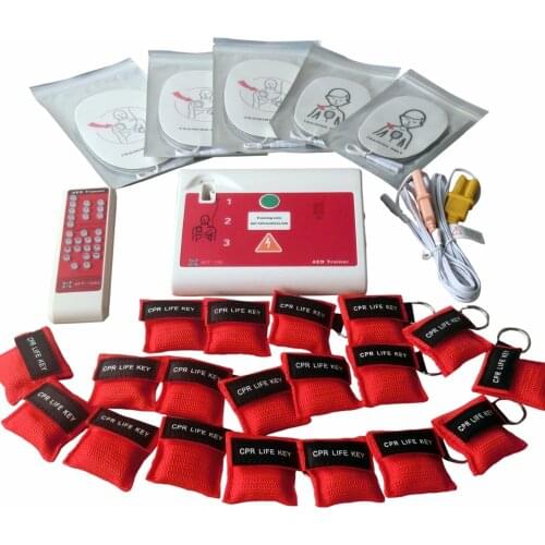 XFT-120C AED Automatic External Defibrillator Simulator Trainer For Fist Aid CPR Practice With 50pcs Red CPR Resuscitator Mask