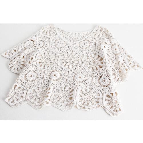 Blouse Womens Cardigan 2021 Summer New Cotton Small Fresh Short Coat Shawl Sun Protection Shirt Hollow Knit Sweater