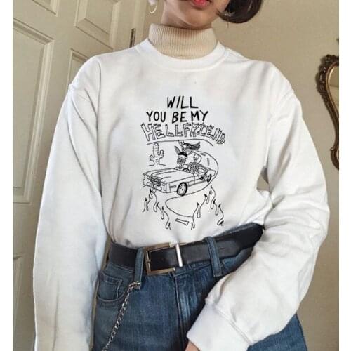 Goth Dark Aesthetic Winter New Women Hoodies Oversized Sweatshirts Harajuku Tumblr Graphic Pullover Thicken Loose Casual Clothes