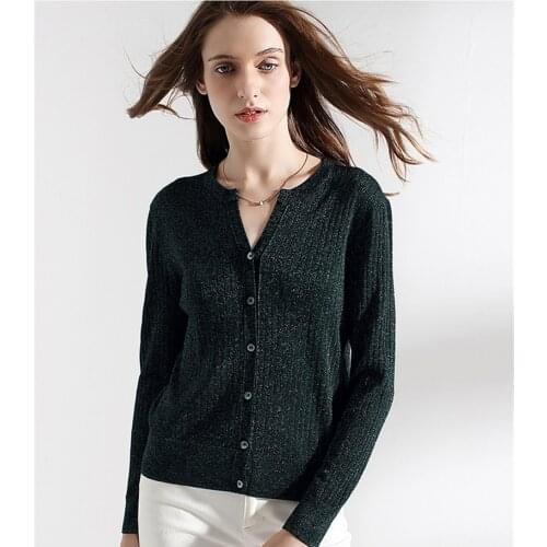 Merino wool clips bright yarns knit women spring fashion striped cardigan sweater coat low Oneck S/36-XL/42