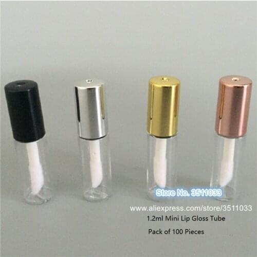 1.2ML Small Silver Rose Gold Empty Lip Gloss Tube Mini Plastic Elegant Liquid Lipstick Container Round Elegant Lipgloss Bottle