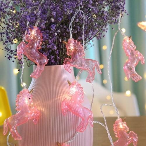 1set 1.5M 10Leds Ornament Unicorn Unicorn Night String Lights Lamps Party Decoration Wall Home Party Birthday Wedding Decoration