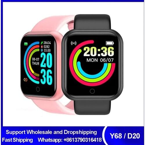 1PCS 2PCS 3PCS 2021 Y68 Smart Watch Men Women D20 Fitness Tracker Blood Pressure Heart Rate Monitor Bluetooth Wrist Smartwatch