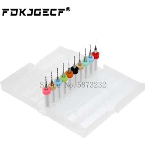 10pcs 0.3mm to 1.2mm PCB mini drill Bit tungsten steel carbide for print circuit board cnc drill Bits Machine