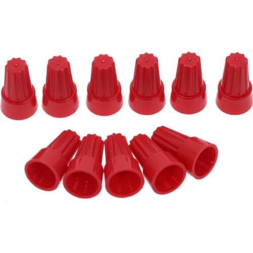 100Pcs P6 Red Wire Connector Twist-On Terminals Cap Spring Insert Assortment 22-10 AWG