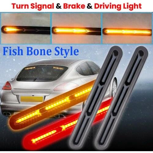 2x 60LED Car Truck DRL LED Light Bar Brake Flowing Turn Signal Stop Tail Strip Drop Shipping