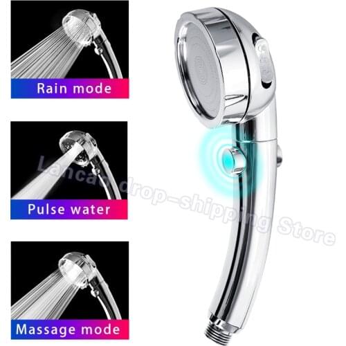 Handheld Shower Head High Pressure Chrome 3 Spary Setting with ON/OFF Pause Switch Water Saving Adjustable Luxury Spa Detachable