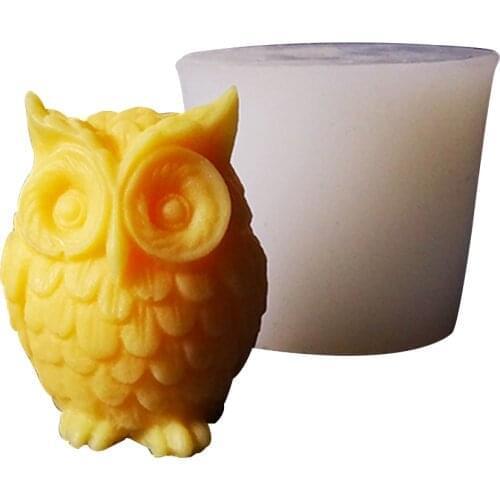 3D Large Owl Silicone Mold Aromatherapy Plaster DIY Mould for Candle Soap Making Home Decoration